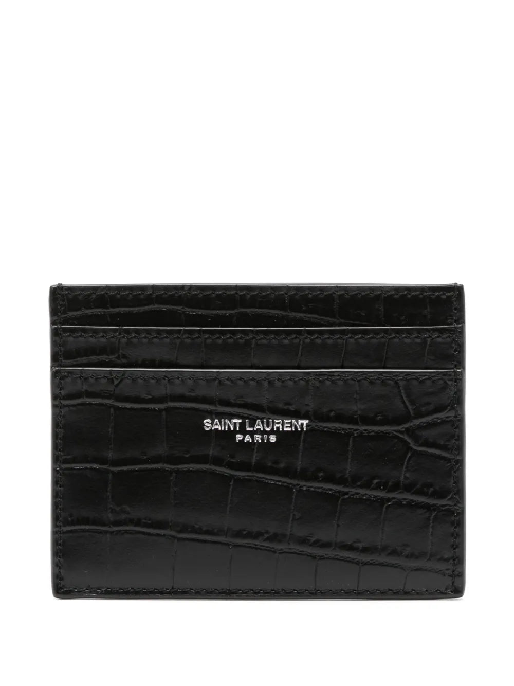 Saint Laurent crocodile-embossed leather cardholder (SP)