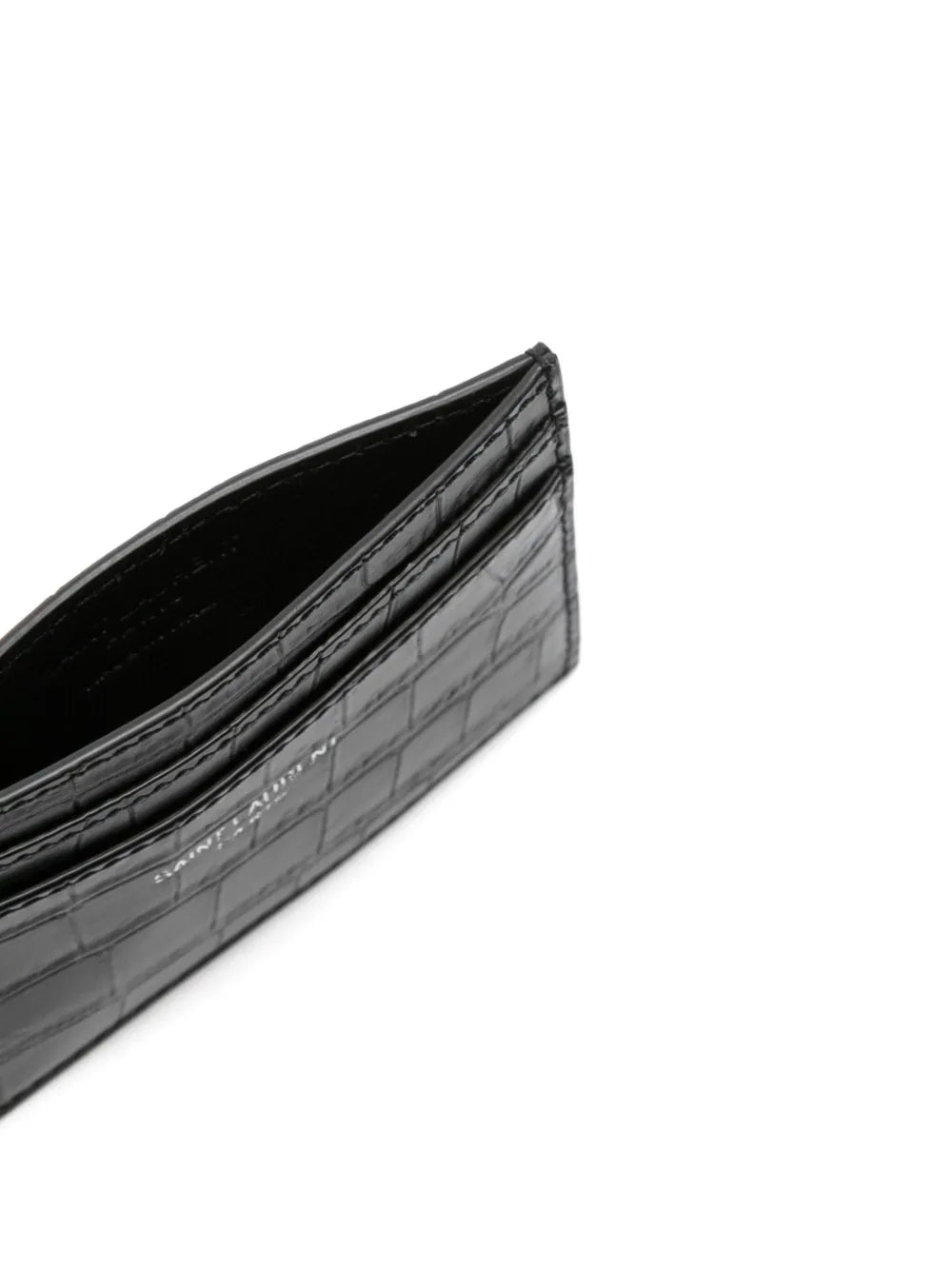 Saint Laurent crocodile-embossed leather cardholder (SP)