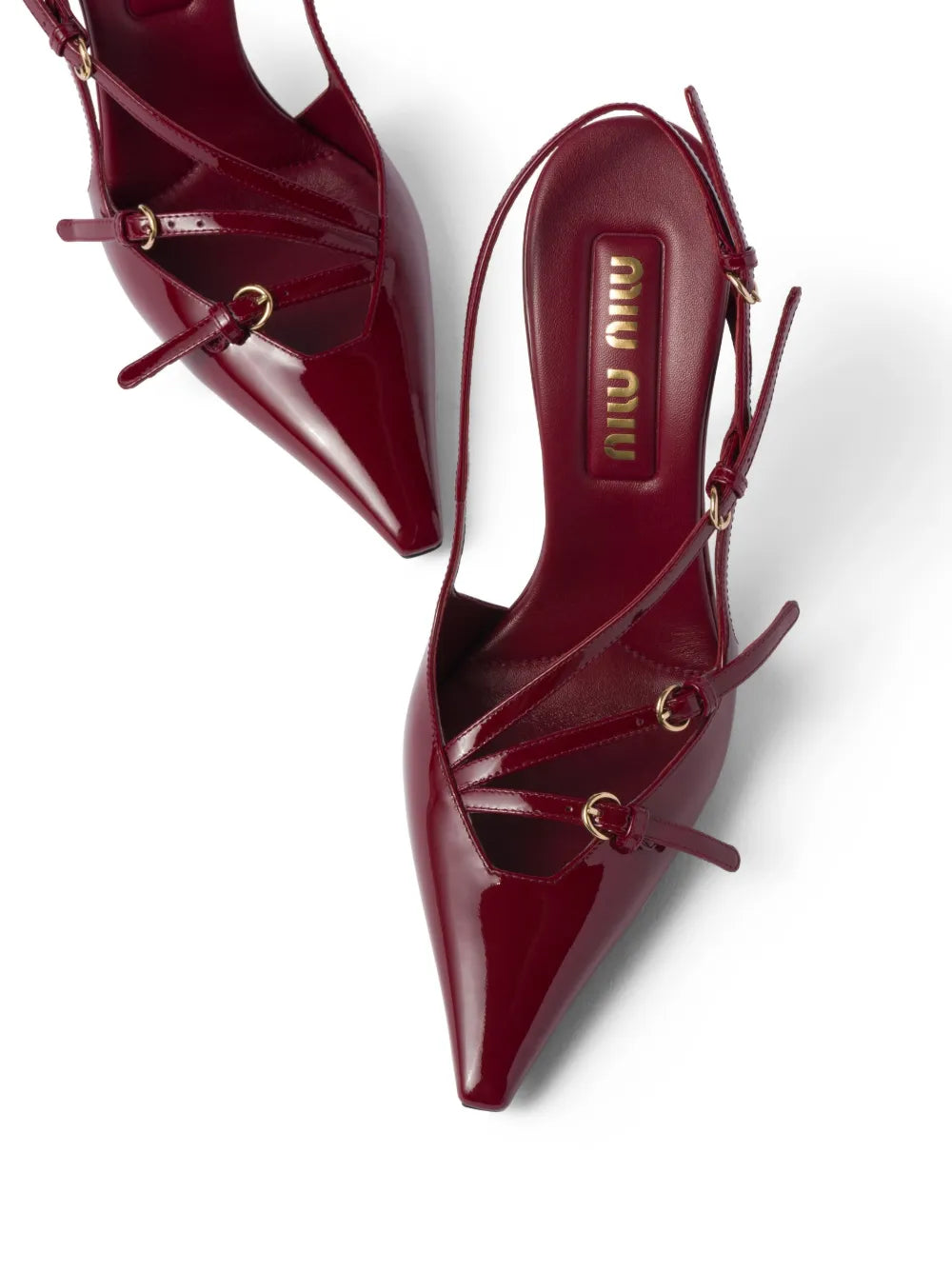 Miu Miu 105mm buckle embellished slingback heels (SM)