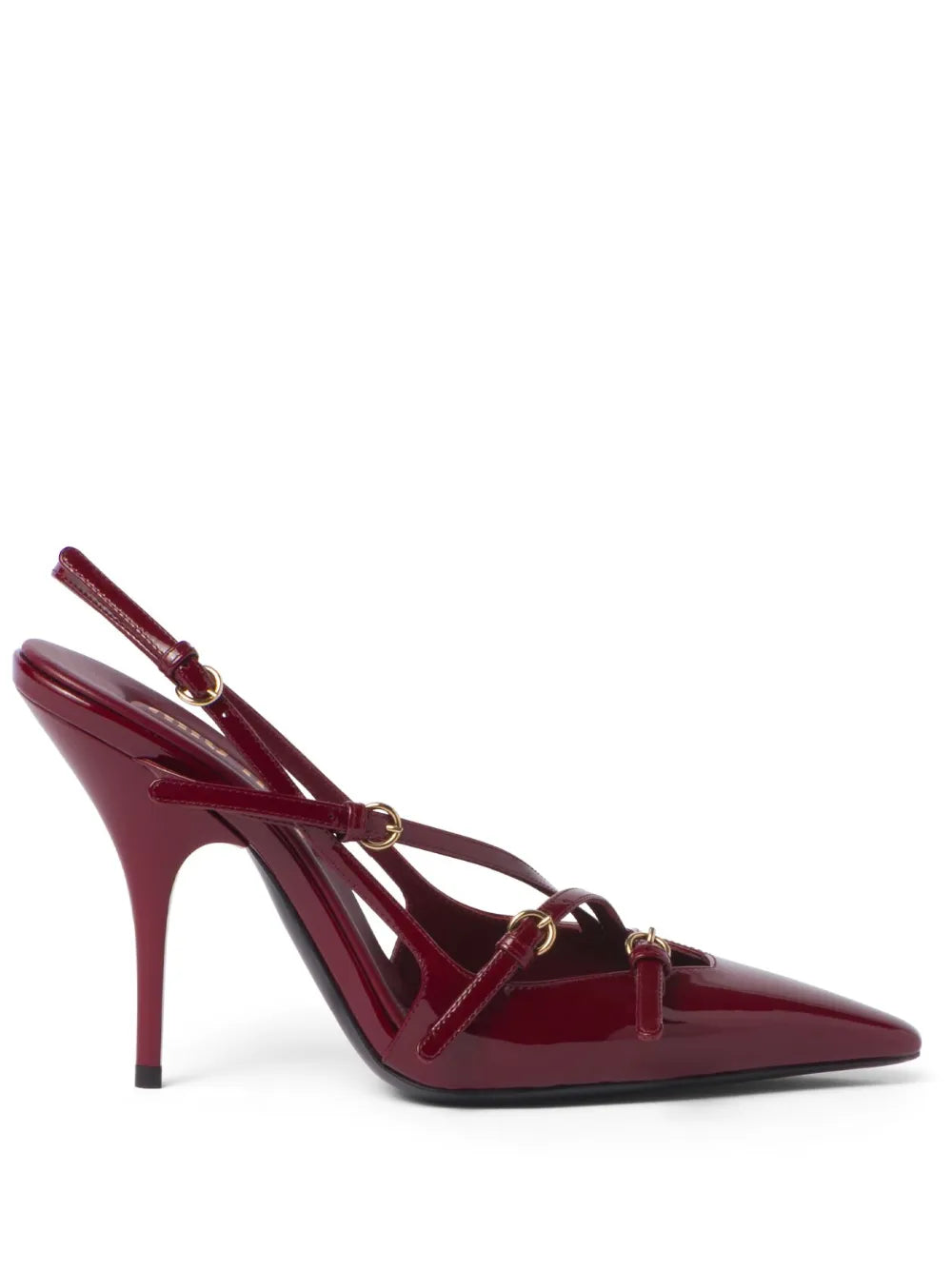 Miu Miu 105mm buckle embellished slingback heels (SM)
