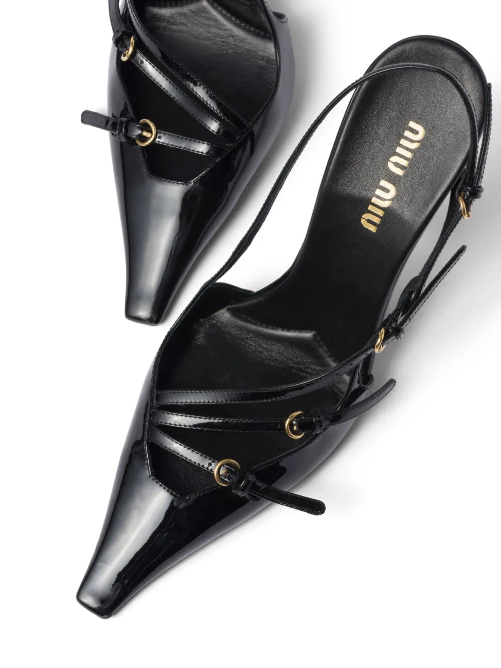 Miu Miu 105mm buckle embellished slingback heels (SM)