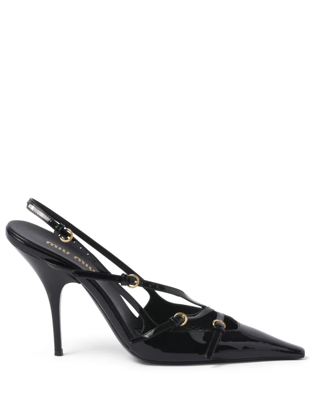 Miu Miu 105mm buckle embellished slingback heels (SM)