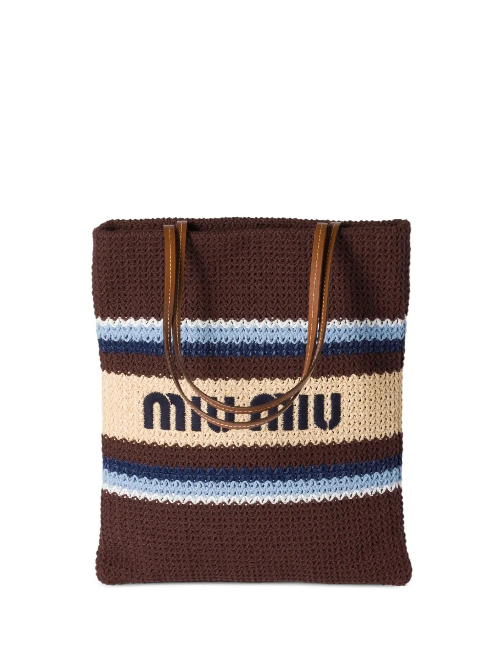 Miu Miu raffia-effect woven tote bag (SM)