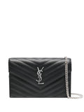 Saint Laurent Monogram matelassé chain wallet bag (SM)