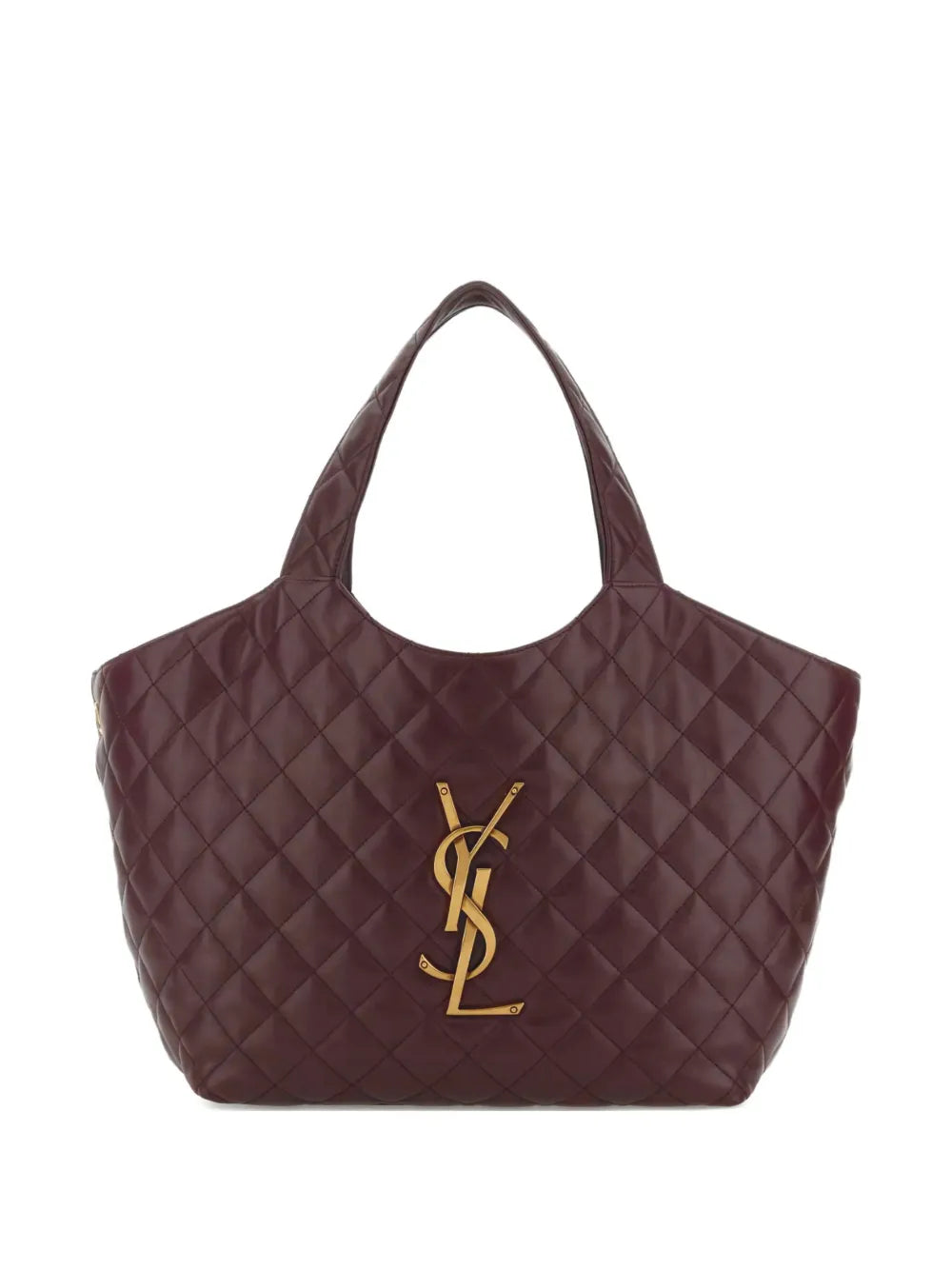 Saint Laurent quilted logo leather tote bag