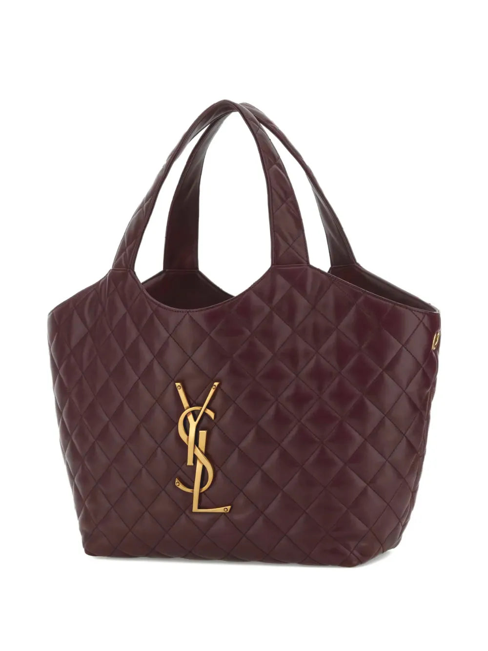 Saint Laurent quilted logo leather tote bag
