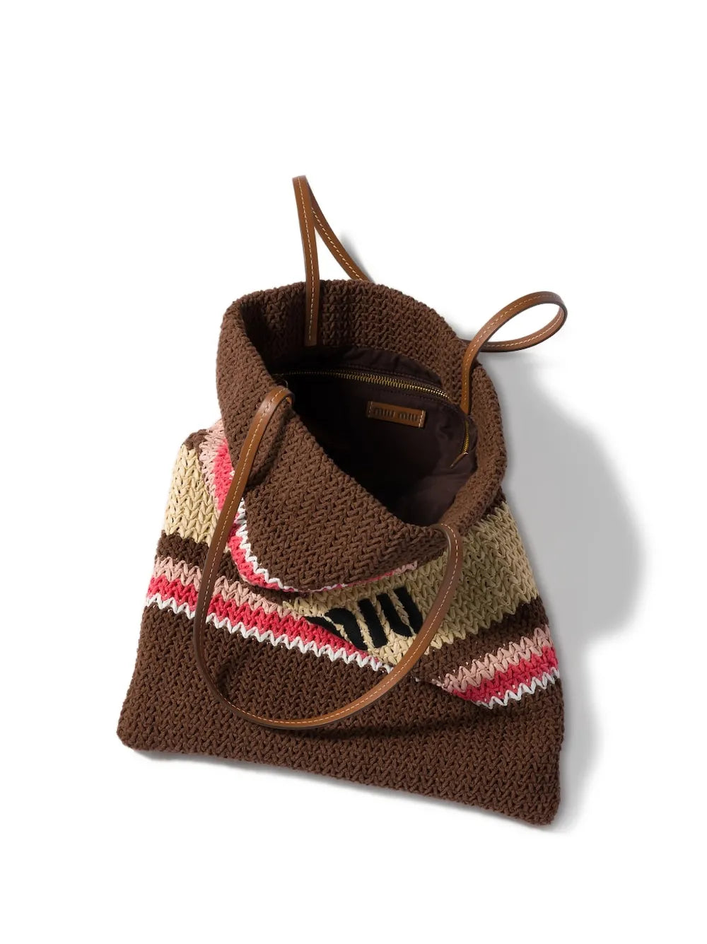Miu Miu raffia-effect woven tote bag (SM)