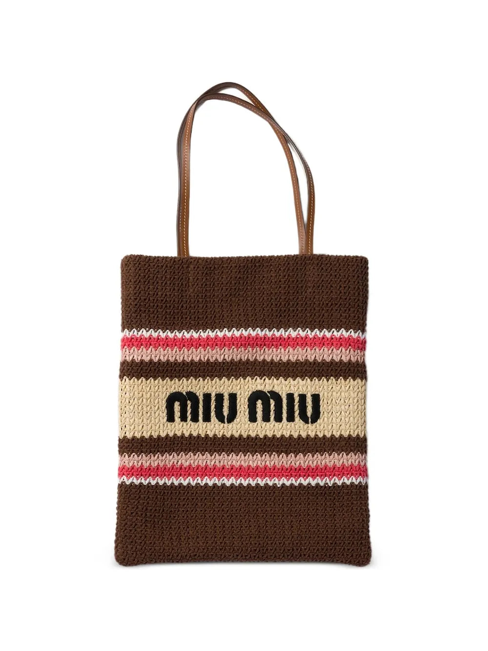 Miu Miu raffia-effect woven tote bag (SM)