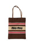 Miu Miu raffia-effect woven tote bag (SM)