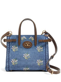 Velentino Antibes small, embroidered denim bag (SM)