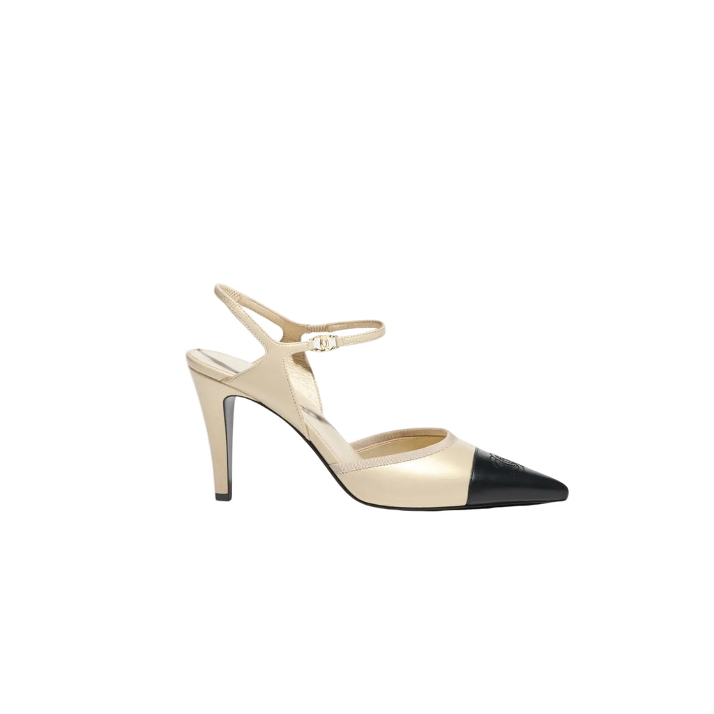 CHANEL Heel Slingbacks in Iridescent Lambskin (SM)