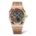 Audemars Piguet Royal Oak Frosted 41mm Rose Gold Rainbow Diamonds Set Bezel watch (SM)